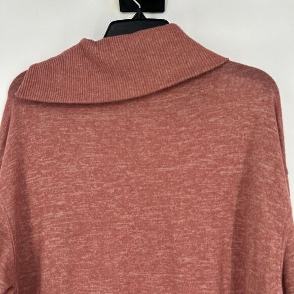 Democracy Oversized Cowl Neck Sweater Pink Slouchy Zipper Detail Size M - Picture 7 of 10